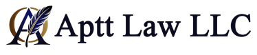 Logo for Aptt Law LLC featuring a stylized 'A' with a feather design.